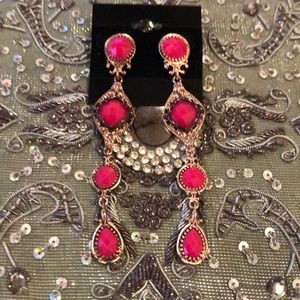 Drop gorgeous red earrings. Never worn